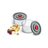 TeknoKapsül Yuvarlak 2’li Borosilikat Cam Saklama Kabı Seti, 0.35 L x 2, 116×76 Mm, Sızdırmaz Kapak, Mikrodalga-Fırın-Buzdolabı-Bulaşık Makinesi Uyumlu - Option-1 - 001-Renkli