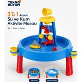 teknokutum Çocuk Su ve Kum Oyun Masası 3'ü 1 Arada Aktivite ve Çalışma Masası - Mavi