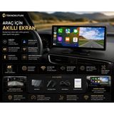 teknokutum Kablosuz Carplay Android Auto Araç Ekranı 4K Multimedya - Siyah
