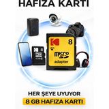teknokutum Kodak 8 GB Micro SD Hafıza Kartı Uyumlu Adaptör ile Yüksek Hız Performansı