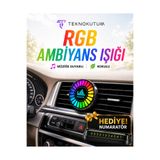 TEKNOKUTUM Rgb Led Araç İçi Sese Duyarlı Takılabilir Ambiyans Led Lambası Numaratör hediyeli