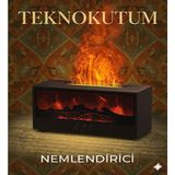 teknokutum Şömine Konseptli Alev Efektli Oda ve Hava Nemlendirici - Siyah