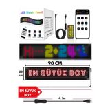 Teknoloji Gelsin 16x96PLUS 20x90CM Led Ekran Matrix Panel Cama Yapışan Büyük Boy Telefon App Kontrol Araba Yazısı