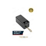 Teknoloji Gelsin 80.000 Mah Powerbank 4 USB Micro Type-C Lıghtnıng Girişli El Fenerli Taşınabilir Şarj Aleti - Turuncu