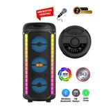 Teknoloji Gelsin Bluetooth Hoparlör 3X3inç 40cm Stereo Effect Rgb Işık Parti Hoparlörü Speaker Karaoke Mikrofon Hediy