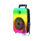 Teknoloji Gelsin Bluetooth Hoparlör, 8 inç, RGB Işıklı, Karaoke Mikrofon Hediyeli, Şarjlı, Extra Bass, FM Radyo, 24x18x36 cm