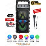 Teknoloji Gelsin Bluetooth Hoparlör Mikrofonlu Ses Bombası Speaker Müzik Çalar Rgb Işıklı Extra Bass Fm/sd/aux/flaş - Çok Renkli