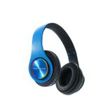 Teknoloji Gelsin Kablosuz Bluetooth Kulaküstü Kulaklık, LED Işıklı, Katlanabilir, Mikrofonlu, Siyah-Mavi