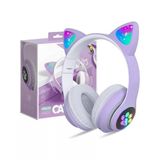 Teknoloji Gelsin Kedi Kulaklık Kablosuz Bluetooth Kulaküstü Rgb Işıklı Patili Mikrofonlu Katlanabilir