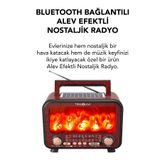 Teknoloji Gelsin Şömine Görünümlü Ahşap Nostalji Bluetooth Usb Sd Mp3 Radyo Müzik Kutusu