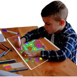 Teknoloji Gelsin Yazı Çizim Tahtası Led Işıklı 20X30 CM 7 Kalem ve Stant Hediyeli Neon Işıklı Eğitici Not Tahtası