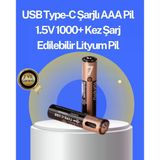 Teknolojili Usb Şarjlı Aaa Pil – 40 Dakikada Tam