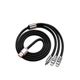 Teknolojimburada (3-İN-1) 120 Watt-6 Amper 3 Başlıklı(TYPE-C, MİCRO-USB, LİGHTNİNG, USB) Turbo Çoklu Şarj Kablosu