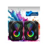 Teknolojimburada Bilgisayar Hoparlörü Işıklı Rgb Led 3.5Mm Jack Usb Speaker 1+1 Oyuncu Ses Sistemi