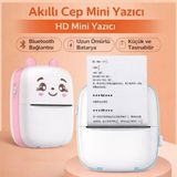 TeknolojiSA Mini Bluetooth Termal Yazıcı Çocuk Fotoğraf ve Not Yazıcı Taşınabilir Cep Yazıcısı - Beyaz