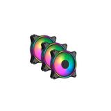 Teknomanya (3'LÜ SET) OSQAR 120mm Rainbow Rgb Kasa Fanı 12cm Renkli Gökkuşağı Fanı 3 Adet