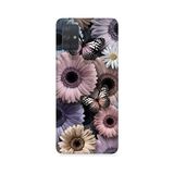 Teknomeg Samsung Galaxy A71 Uyumlu Pastel Renkli Çiçekler ve Kelebekler Desenli Silikon Kılıf
