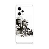 Teknomeg Xiaomi Redmi Note 12 Pro 5g Uyumlu Siyah Beyaz Mustafa Kemal Atatürk Desenli Silikon Kılıf