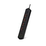 Teknomila 6 Usb'li 4'lü Çoklu Priz 2 M Kablolu Akım Korumalı Anahtarlı Uzatma Grup Priz 3000W 2 Typec Siyah