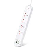 Teknomila 6 Usb'Li 4'Lü Çoklu Priz 2 M Kablolu Akım Korumalı Anahtarlı Uzatma Grup Priz 3000W