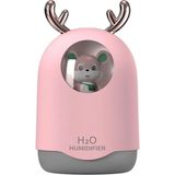 Teknomila Hava Nemlendirici USB Mini Su Difüzör LED Lamba Buhar Makinesi H20 Humidfer 300 ml - Pembe