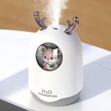 Teknomila Karikatür Hava Nemlendirici USB Mini Su Difüzör LED Lamba Buhar Makinesi Tavşan Evi - Beyaz