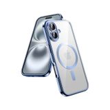 Teknomoda Apple Uyumlu iPhone 17 Kılıf Kamera Lens Korumalı Renkli Magsafe Şeffaf Silikon Mavi Mavi