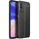 Teknomoda Oppo A55 4g Kılıf Deri Görünümlü Slim Silikon - Siyah