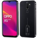 Teknomoda Oppo A9 2020 Kılıf Logo Yeri Açık Kamera Lens Korumalı Renkli Kenarlı Şeffaf Silikon - Siyah