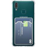 Teknomoda Samsung Galaxy A10S Kılıf Kartlıklı Anti Şok Korumalı Şeffaf Silikon Şeffaf Açık