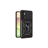TEKNOMODA Samsung Galaxy A14 Kılıf Yüzüklü Standli Sürgülü Kamera Korumalı Tank Sert Silikon Kapak ile uyumlu