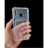 Teknomoda Samsung Galaxy A20S Kılıf Kartlıklı Anti Şok Korumalı Şeffaf Silikon Şeffaf Açık