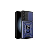 TEKNOMODA Samsung Galaxy A35 Kılıf Yüzüklü Standli Sürgülü Kamera Korumalı Tank Sert Silikon Kapak ile uyumlu