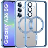 Teknomoda Samsung Galaxy A36 Kılıf Kamera Lens Korumalı Renkli Magsafe Şeffaf Silikon Mavi