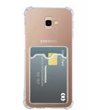 Teknomoda Samsung Galaxy J4 Plus Kılıf Kartlıklı Anti Şok Korumalı Şeffaf Silikon Şeffaf Açık
