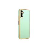 TEKNOMODA Samsung Galaxy M23 Kılıf Kenarları Gold Kamera Korumalı Renkli Pastel Silikon Açık Yeşil ile uyumlu