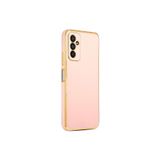 TEKNOMODA Samsung Galaxy M23 Kılıf Kenarları Gold Kamera Korumalı Renkli Pastel Silikon Rose Gold ile uyumlu