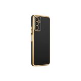TEKNOMODA Samsung Galaxy M23 Kılıf Kenarları Gold Kamera Korumalı Renkli Pastel Silikon Siyah ile uyumlu