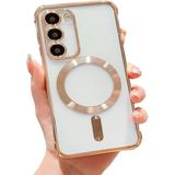 Teknomoda Samsung Galaxy S20 Fe Kılıf Kamera Lens Korumalı Renkli Magsafe Şeffaf Silikon - Gold