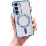 Teknomoda Samsung Galaxy S20 Fe Kılıf Kamera Lens Korumalı Renkli Magsafe Şeffaf Silikon - Mavi