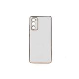 TEKNOMODA Samsung Galaxy S20 FE Kılıf Kenarları Gold Kamera Korumalı Renkli Pastel Silikon Beyaz ile uyumlu