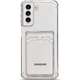 Teknomoda Samsung Galaxy S21 Plus Kılıf Kartlıklı Anti Şok Korumalı Şeffaf Silikon Füme Koyu Şeffaf