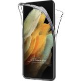 Teknomoda Samsung Galaxy S21 Ultra Kılıf 360 Şeffaf Ön Arka Koruma Silikon