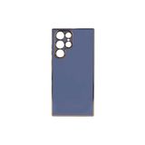 TEKNOMODA Samsung Galaxy S22 Ultra Kılıf Kenarları Gold Kamera Korumalı Renkli Pastel Silikon Mavi Açık ile uyumlu