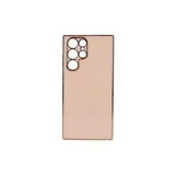 TEKNOMODA Samsung Galaxy S22 Ultra Kılıf Kenarları Gold Kamera Korumalı Renkli Pastel Silikon Rose Gold ile uyumlu