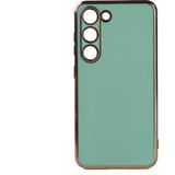 Teknomoda Samsung Galaxy S23 Plus Kılıf Kenarları Gold Kamera Korumalı Renkli Pastel Silikon Açık Yeşil Bark