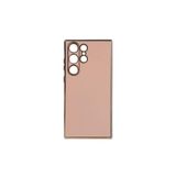 TEKNOMODA Samsung Galaxy S23 Ultra Kılıf Kenarları Gold Kamera Korumalı Renkli Pastel Silikon Rose Gold ile uyumlu