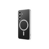 TEKNOMODA Samsung Galaxy S24 FE Kılıf, MagSafe Uyumlu, Şeffaf Silikon, Kamera Lens Korumalı, TPU Malzeme, Gümüş Renk