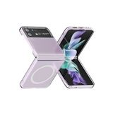 TEKNOMODA Samsung Galaxy Z Flip 4 Magsafe ile Uyumlu Kılıf Wireless Kablosuz Şarj Uyumlu Manyetik Şeffaf Kapak