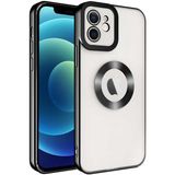 Teknomoda Tecno Spark 8 Pro Kılıf Logo Yeri Açık Kamera Lens Korumalı Renkli Kenarlı Şeffaf Silikon - Siyah